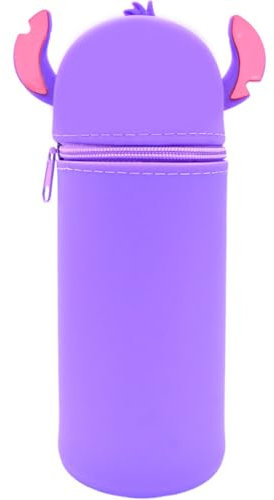 YUPDFGB Kawaii Federmäppchen Federmäppchen aus Weichem Silikon 2 Stück Kawaii Federmäppchen 2 in 1 aus weichem Silikon Cartoon Bleistifthalter für Teenager (Kawaii Lila Federmäppchen)