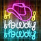 SIGNSHIP Howdy Neon Light Sign Cowboy Hat Led Neon Light Western Cowboy Home Wall Decor Texas Girl Bedroom Decor Back to school Gift Howdy Hat Led Sign College Student Dorm Decor
