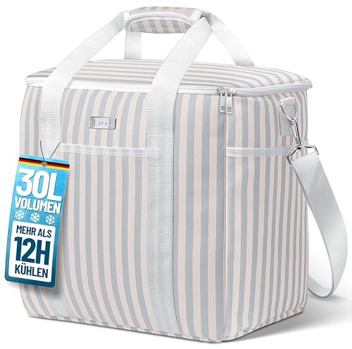 HOEL Kühltasche groß 30L faltbar - Isolierte Thermotasche - Lunchtasche wasserdicht & auslaufsicher - Isoliertasche für Auto & Einkaufen - Picknicktasche Lunch Bag Lunchbag
