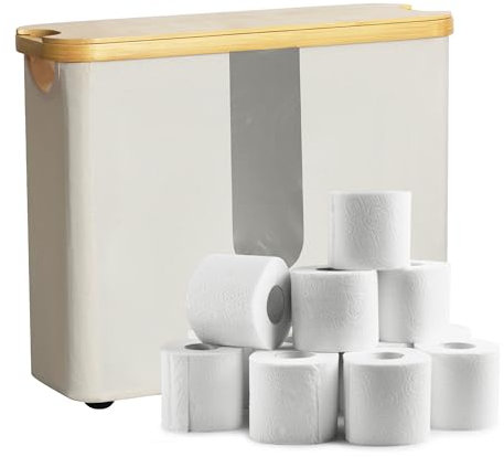 Toilettenpapier Aufbewahrungs mit Deckel, Toilettenpapier Aufbewahrung Korb, WC Papier Groß Klopapier Aufbewahrung, Toilet Paper Storage Container for Toilette Badezimmer Beige
