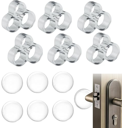 12 Pcs Door Handle Bumpers - Wall Door Handle Stoppers to Prevent Wall Damage, Door Handle Protectors and Bumper Guards