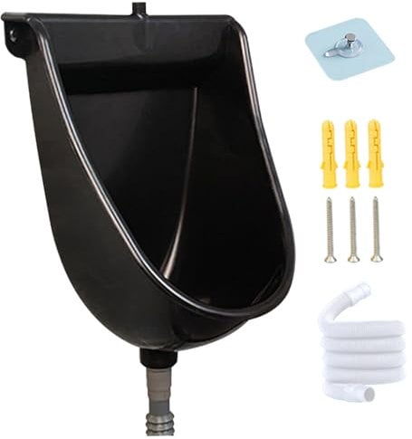 Dorccsi Waterless Urinals for Men 12.6x9.5x18.5 Splashproof Urinals with 59 Hose Pp Plastic Urinal Heavy Duty Anti-Clogging Wall Mount Outdoor Urinal for Backyard Garage Outdoor Waterless
