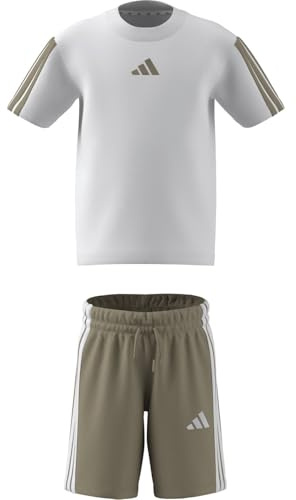 adidas Unisex Kinder Essentials Small Logo Stripes T-shirt Set JOGGER