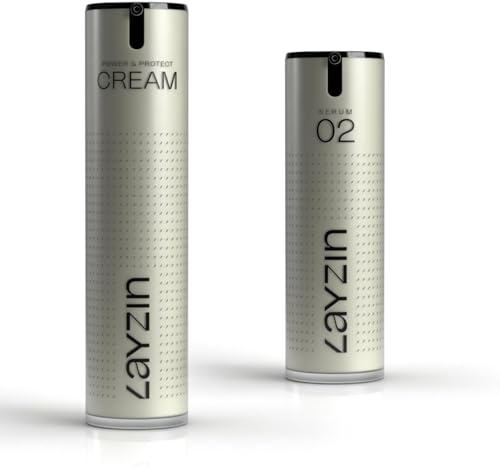 LAYZIN Age Defy DUO mit Sérum 02 & Power and Protect Tagescreme SPF30 für glatte, weiche und gepflegte Haut – Feuchtigkeitspflege mit Granactive Retinoid und Pentavitin – Für alle Hauttypen