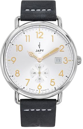 JAPY Herren-Armbanduhr Analog Quarz mit Lederarmband 2900502