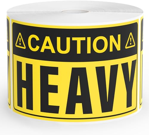 Meitaat 500 Pcs Caution Heavy Stickers 5 × 3 Shipping Warning Labels