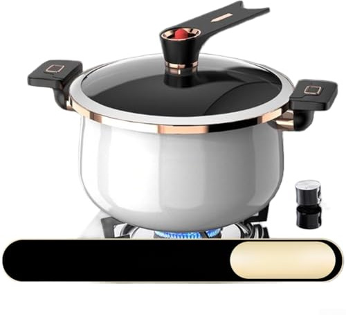Pentola per zuppa, 7 l, in ghisa smaltata con coperchio in vetro senza rivestimento, grande capacità di cottura per fornelli a induzione a gas, stufato a pressione (7 l bianco)