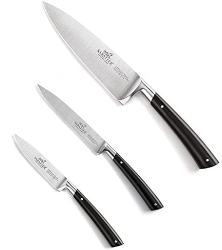 Sabatier Lion EDONIST Set de 3 Pièces Chef 10 cm Utility 13 cm Couteau Chef 20 cm Entièrement Forgé Fabriqué en France