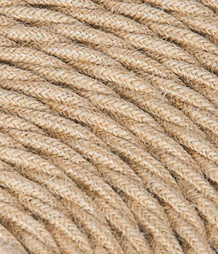 Cavo Elettrico Treccia/Trecciato Rivestito in Tessuto. Colore Juta. Sezione 2x0.75 (15 Metri)