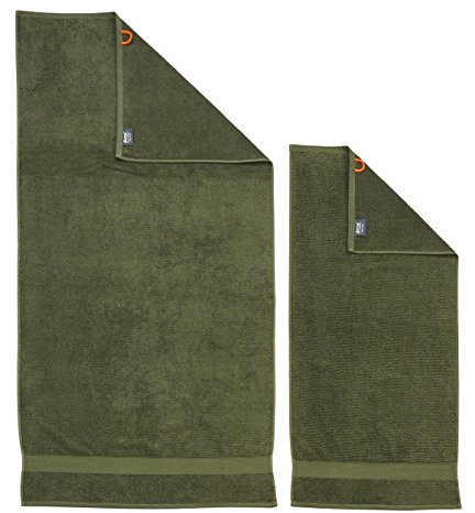 DONE Deluxe Set Handtuch, Baumwolle, Khaki, 70 x 140 x 1 cm