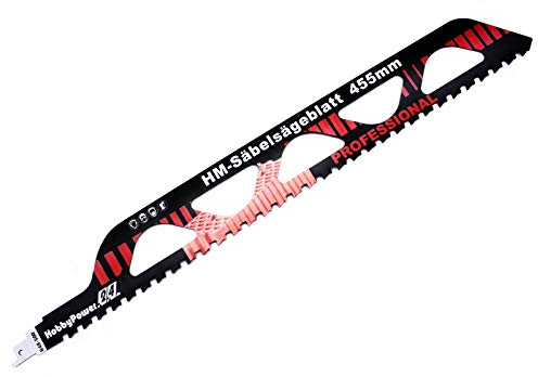 HM Hartmetall Säbelsägeblatt Sägeblatt 455mm Sägen Stein Ytong Porenbeton Ziegelstein Gasbeton Mauerstein Reciprosäge passend z.B für Bosch Metabo, Makita, DeWalt