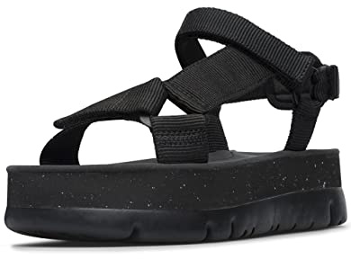 Camper K200848 Oruga Up, Wedge Sandal, Black,