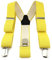 TigerTie Unisex Hosenträger in Y-Form mit 3 extra starken Clips - Farbe in gelb einfarbig Uni - hochwertige Verarbeitung - Breite 35 mm