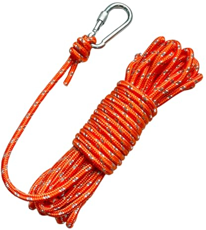 BeGrit 6mm Reflektierend Bootsseil 10m Polypropylen Seil Boot Fenderleine Orange Ankerleine Kajak Festmacher Tauwerk für Bootsport Camping Fischen Wandern