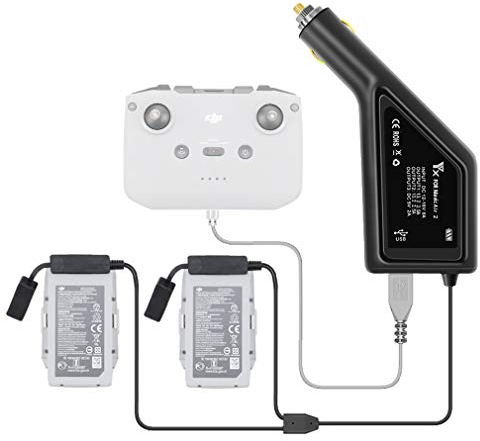 LYONGTECK Akku Kfz Ladegerät für DJI Air 2S, Mavic Air 2 Drohne, 3-in-1 Autoladegerät Batterie 12v Akkuladegerät, Akkuladestation Hub Zubehör