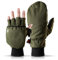 Heat 2 Fingerlose Handschuhe und Fäustlinge Kombination, warme Winterhandschuhe gegen den Wind und Kälte im Winter – Sporthandschuhe, Fahrradhandschuhe Damen, Herren – Grün, 10, Large