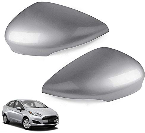 Wing Mirror Cover Cap Replacement for Ford Fiesta MK7 2009-2018, Door Wing Mirror Covers Car Rearview Mirror Cap 1 Pair (Sliver)