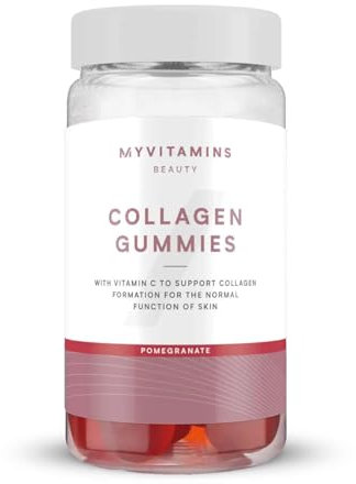 Myprotein Collagen Gummies – 500mg Marine Collagen with Vitamin C & Vitamin A – Supports Skin, Hair & Joints – Sugar-Free & Delicious Pomegranate Flavour – 60 Gummies