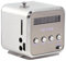 Reproductor de música, minialtavoz TD-V26, Radio FM portátil, estéreo, con batería, Mini Reproductor de música, Compatible con Tarjeta TF, Disco U (Plata)