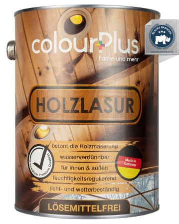 colourPlus® Holzlasur lösemittelfrei (2,5L, Anthrazitgrau) seidenglänzende Holzlasur Außen- Holz Grundierung - Made in Germany