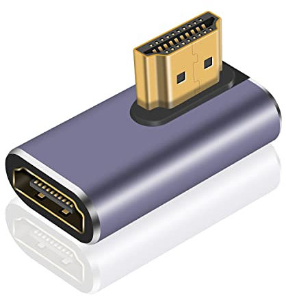 Maxhood HDMI 2.1 Adapter 48Gbps Ultra HD Right-Angle Extension Connector, Supports 8K@60Hz, 4K@120Hz, 1080P for PS5, Laptops, TVs, Monitors (1pcs)
