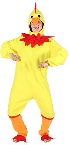 Foxxeo gelbes Hühner Kostüm für Damen - Größe S bis XXL - Huhnkostüm Hühnerkostüm Huhn Hahn Vogel Henne Herren gelb Größe XXXL