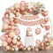 Geburtstagsdeko,Deko Geburtstag Rosegold,Geburtstag Deko Mädchen Frauen,Happy Birthday Banner,Konfetti luftballon Rosegold Birthday Decorations für Männer Frauen Party Deko Geburtstag