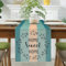 Tischläufer Modern Wohnzimmer 33 x 183 Grün Tischläufer Leinen Grün Blau Braun Streifen Läufer Tisch Bauernhaus Rustikale Retro Table Runner für Esstisch Party Hochzeit Küchendekoration