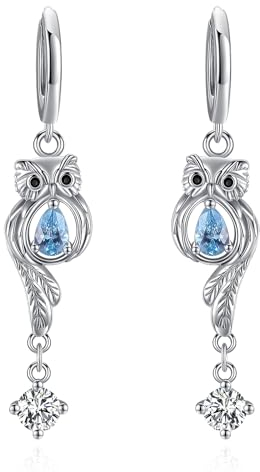 Eusense Eule Ohrringe 925 Sterling Silber Niedliche Tier Ohrring Schmuck für Mädchen Frauen Damen