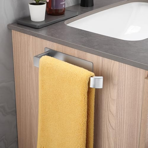 ALOCEO Toalleros de Baño sin Taladro Acero Inoxidable Toallero Adhesivo Plata 24cm