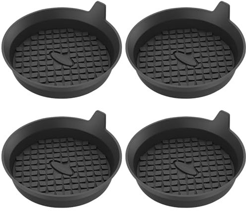 Nayubo 4 Pcs Car Cup Holder Inserts, Universal Non-Slip Silicone Recessed Automotive Coasters, Black