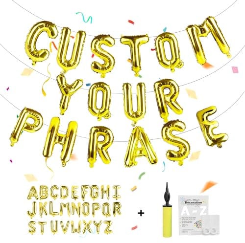 Letter Balloons 14 Inch, A-Z Set for Personalizing Names & Phrases on Party Decor Banners - Inflate with Balloon Pump, for Birthdays/Baby Shower/Wedding