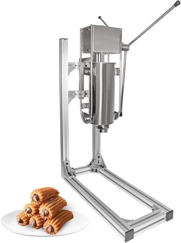 Machine à churros latine, 3L 5L 7L, en acier inoxydable, avec 6 buses, support de travail en forme de L, pour une utilisation professionnelle ou domestique,7L