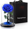 APKOL Rosa Stabilizzata Vera in Vetro, Rosa Eterna Realizzati con Rose Vere, Fiori Stabilizzati sotto Vetro a Cupola, Regalo Donna Compleanno, Regalo Mamma, Regalo Fidanzata, Moglie,Blu