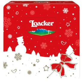 Loacker, Best of Moments Winter, Edizione 2026, Mix di Bontà a Base di Wafer al Cioccolato in Formato Mini, Idea Regalo per Natale, Party Box in Latta, Confezione Regalo con 34 Monoporzioni da 307,5g