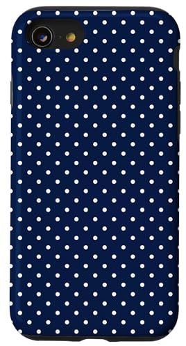 Marineblau mit Punkten Hülle für iPhone SE (2020) / 7 / 8