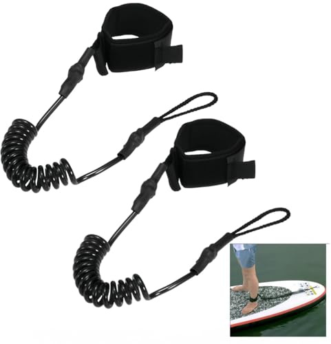 Changyeah 2 pezzi Leash Sup Board da 10 ft in TPU Paddle Leash con passante per i piedi, Surfboard Leash, Surf Leash, Surfboard di sicurezza, Sup Kayak, guinzaglio di sicurezza per il surf