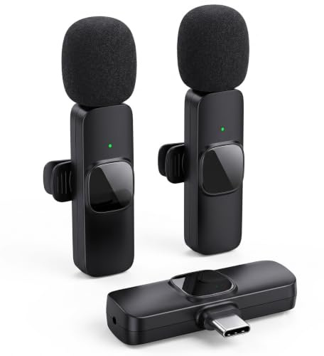 Wireless Lavalier Microphone for Phone - Type-C Mini Android Mic, Professional Clip On Wireless Microphone for TikTok Vlogging, Interview, Podcast and YouTube Video Recording
