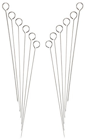 Super Z Outlet Acciaio Inox Kabob BBQ spiedini – 30,5 cm Piatto Kebab Sticks Grill Strumenti Accessori (12 Pezzi)