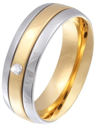 Juwelier Schönschmied - Damen Partnerring Ehering Hochzeitsring Asilar Edelstahl Zirkonia 110Dac