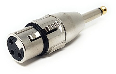 Maincore XLR Female to 6.35mm Mono Jack Plug Adapter, Converter, Coupler, Extender.