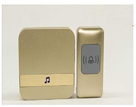 Home doorbell, Four-Level Volume Adjustment, 300 m Transmission Distance, 1 Receiver, 1 Transmitter@Gold