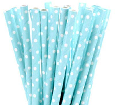 25pcs / lot lumière rose clair Pailles bleu Papier Pailles à Boire pour Birthday Party Décorations de mariage bébé de douche décorative, 11