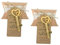 ALIMITOPIA - Set di 50 apribottiglie, a doppio cuore, con scatola di caramelle e corda di iuta (color oro)