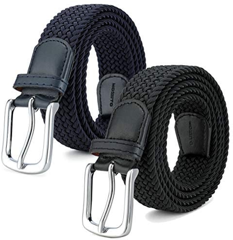 MOZETO Elastischer Stretch Flechtgürtel 3,3 cm Unisex stufenlos verstellbar