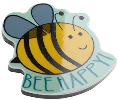 Bee Happy Insect Pun Funny Positive Quote Novelty Magnet
