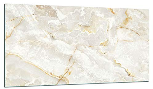 TMK ArtDeko Herdabdeckplatte 1 Teilig 90x52 cm - Spritzschutz Herdabdeckung – Herdschutz aus Sicherheitsglas – Robust, Hygienisch & Rutschfest– Schutz für Induktion, Ceran, Gas & Elektro