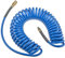 RQS Druckluft Spiralschlauch PU 9m, 8x12 mm, 2 mm Wandstärke, 1 bar Max. Druck, für industrielle und Werkstattanwendungen, 1 Stück, Blau