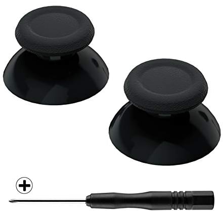 eXtremeRate Thumbsticks Joysticks für ps5 für ps4 Controller, Ersatz 3D-Sticks & Schraubendreher, Analogsticks Thumb Grips Sticks Kappen Aufsätze für ps4 Controller(Schwarz)