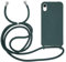MyGadget Handykette für iPhone XR - [ Hülle mit verstellbaren Band ] - TPU Handyhülle mit Handyband zum Umhängen - Kordel Schnur Case Schutzhülle - Dunkel Grün